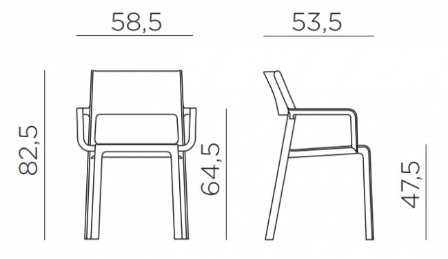 Кресло пластиковое Trill Armchair бирюзовый 585х535х825 мм Кресло пластиковое Trill Armchair бирюзовый 585х535х825 мм