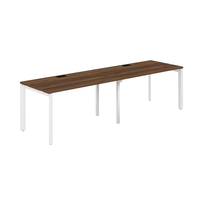 PR.226.DM.P59.WH / Рабочая станция s-b-s 2800х800х750 / профиль: 59х59 белый; столешница: дуб модена