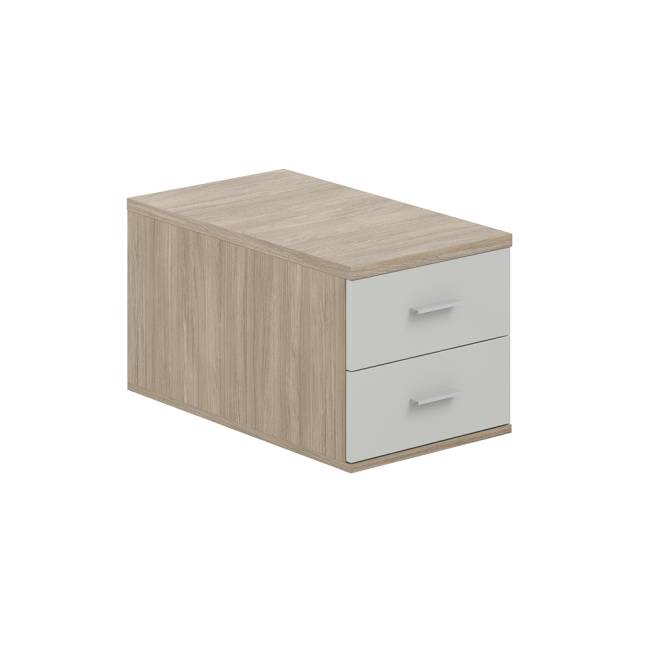SG.537.OD.SH / Подвесная тумба с 2 ящ., 700, 400х518х342 / корпус: дуб темный; фасады: серый бархат
