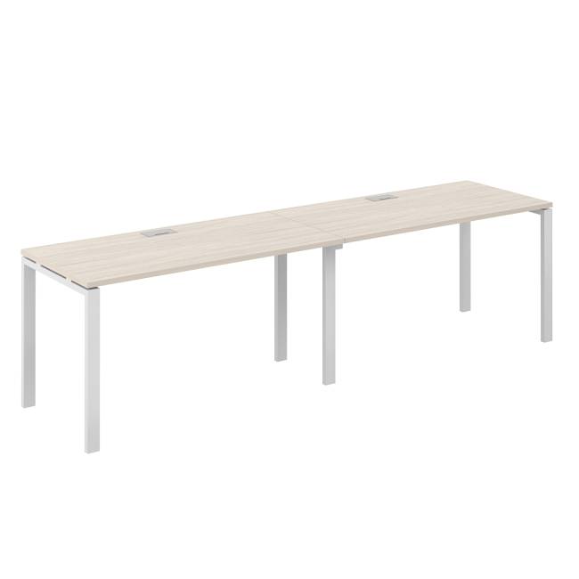 SG.225.OL.63.WH / Рабочая станция s-b-s 2800х700х750 / профиль: 60х30 белый; столешница:  дуб светлый