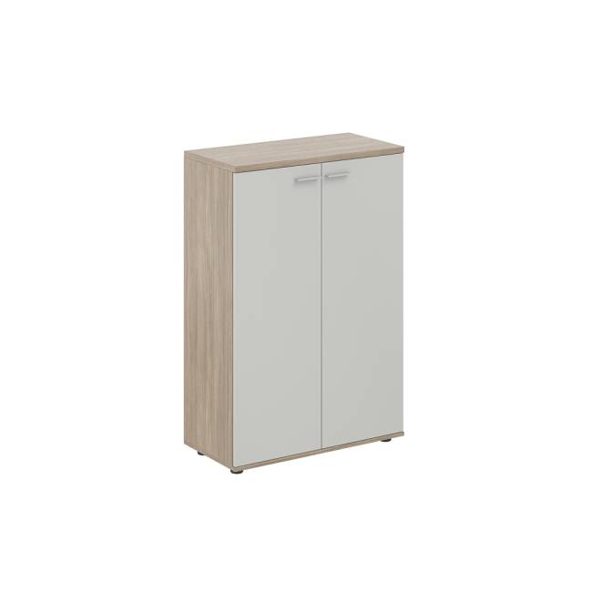 SG.803.OD.SH / Шкаф средний 800х400х1200, 2-х дв., з.ст HDF / корпус: дуб темный; фасады: серый бархат