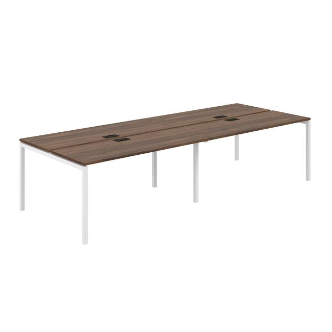 SG.253.DM.44.WH / Рабочая станция 3200х1238х750 / профиль: 40х40 дуб модена; столешница: дуб модена