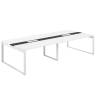 AG.2-3216.WH.72.WH.AN / Стол для переговоров 3200х1638х750 / профиль О-образный: 70х20 белый; лючок: серебро; столешница: белый вставка антрацит