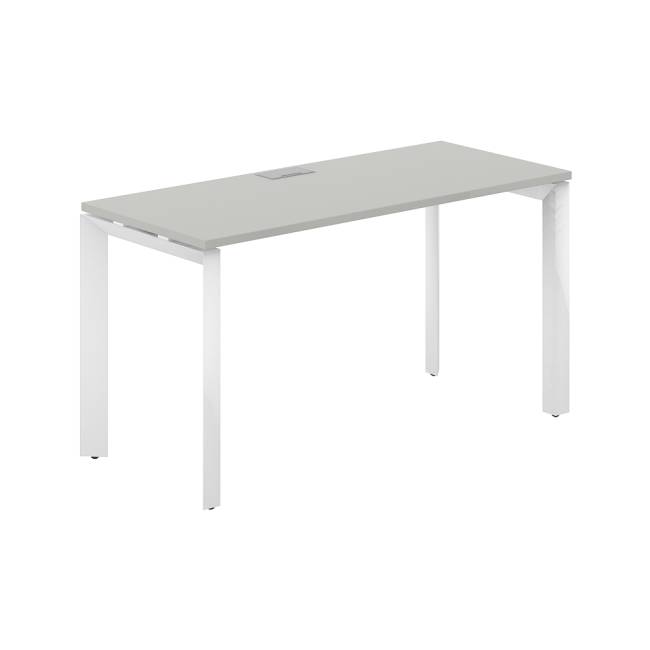 PR.202.SH.P59.WH / Стол 1400х600х750 / профиль: 59х59 белый; столешница: серый берхат