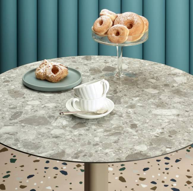 Столешница круглая Compact Laminate для подстолья Nemo, Domino, Tiffany, Cross зернистый Ø600х10 мм Столешница круглая Compact Laminate для подстолья Nemo, Domino, Tiffany, Cross зернистый Ø600х10 мм