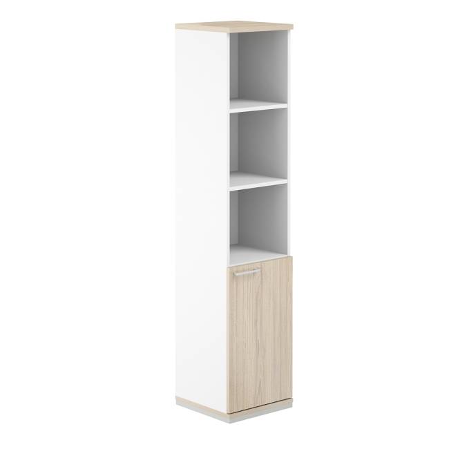 AG.219.WH.AR.AR.R / Шкаф 5 ур. 400х400х1833 полуоткрытый / корпус: белый, топ/дно: ак.равелло, фасады: ак.равелло