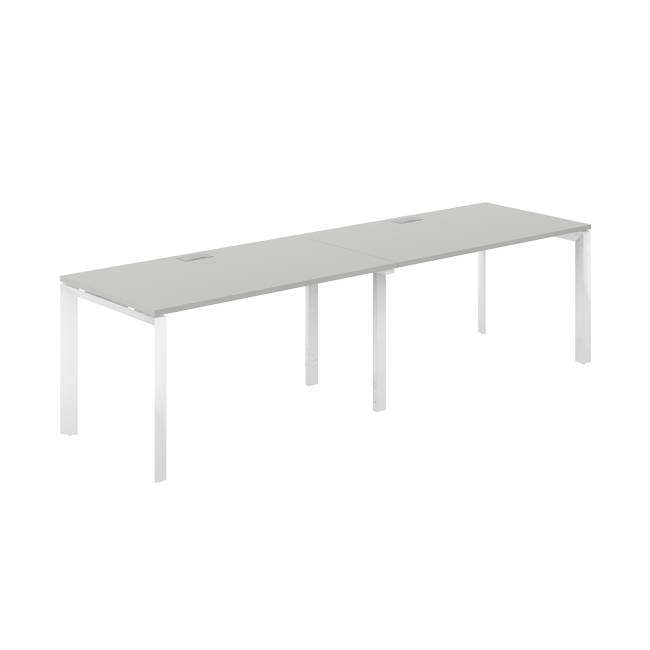 PR.226.SH.P59.WH / Рабочая станция s-b-s 2800х800х750 / профиль: 59х59 белый; столешница: серый бархат