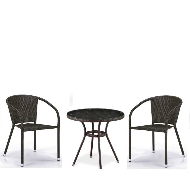 Комплект плетеной мебели T282ANT/Y137C-W53 Brown (2+1)