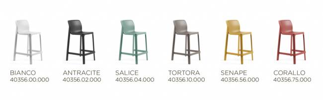 Стул пластиковый полубарный Net Stool Mini белый 485х510х900 мм