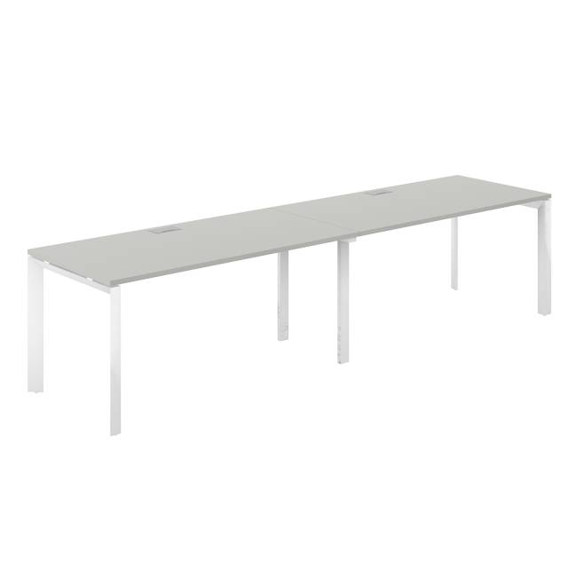 PR.229.SH.P59.WH / Рабочая станция s-b-s 3200х800х750 / профиль: 59х59 белый; столешница: серый бархат