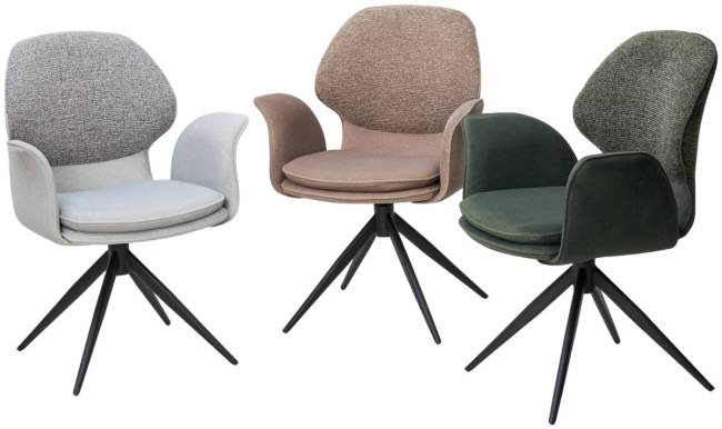 Стул ЛЕННЕ (LENNE) 360 град. поворот., цвет СЕРЫЙ MILAN-450/ MOHAIR-151, ткань/ Черный, ®DISAUR Стул ЛЕННЕ (LENNE) 360 град. поворот., цвет СЕРЫЙ MILAN-450/ MOHAIR-151, ткань/ Черный, ®DISAUR