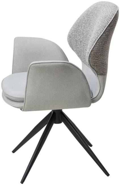 Стул ЛЕННЕ (LENNE) 360 град. поворот., цвет СЕРЫЙ MILAN-450/ MOHAIR-151, ткань/ Черный, ®DISAUR Стул ЛЕННЕ (LENNE) 360 град. поворот., цвет СЕРЫЙ MILAN-450/ MOHAIR-151, ткань/ Черный, ®DISAUR