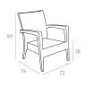 Кресло пластиковое плетеное с подушкой Miami Lounge Armchair белый 720х760х890 мм