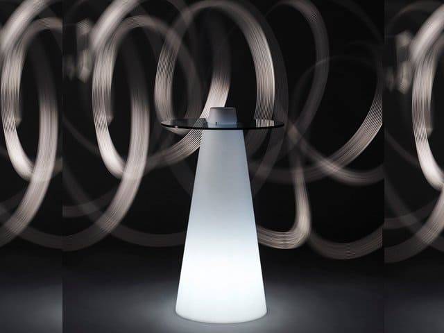Стол пластиковый барный светящийся Peak Lighting белый Ø800х1200 мм Стол пластиковый барный светящийся Peak Lighting белый Ø800х1200 мм