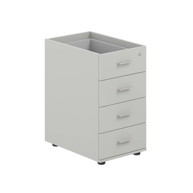 SG.521.SH.SH / Тумба приставная 400х600х725 с 4 ящ., с замком без топа / корпус: серый бархат; фасады: серый бархат