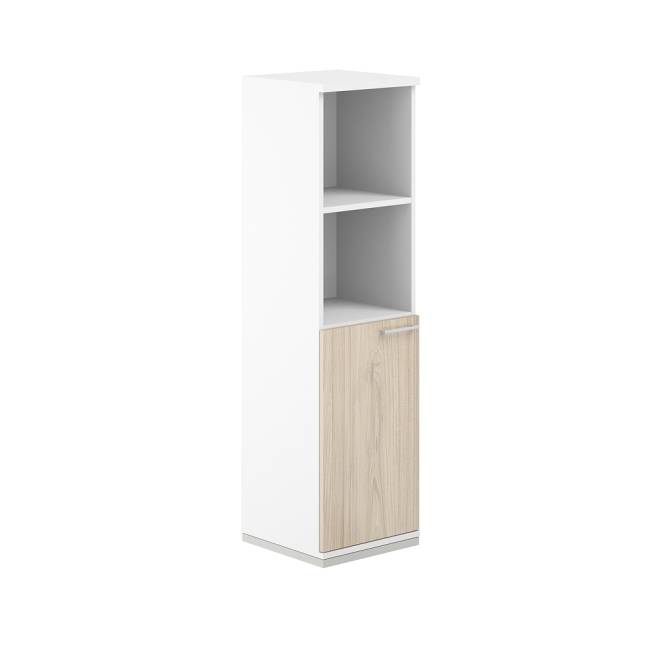 AG.217.WH.WH.AR.L / Шкаф 4 ур. 400х400х1472 полуоткрытый / корпус: белый, топ/дно: белый, фасады: ак.равелло