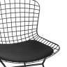 Стул полубарный с низкой спинкой Bertoia черный с черной подушкой