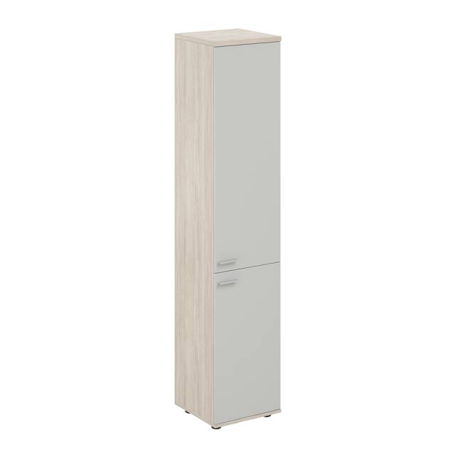 SG.802.OL.SH.SH.R / Шкаф высокий 400х400х1955, з.ст HDF, правый / корпус: дуб светлый; фасады: серый бархат