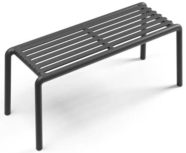 Скамья пластиковая Doga Bench антрацит 1025х390х440 мм Скамья пластиковая Doga Bench антрацит 1025х390х440 мм