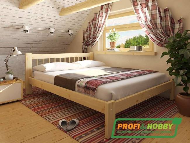 Кровать деревянная "Дачная" 1600 х 2000, сосна