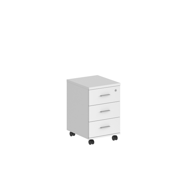 SG.612.WH.WH / Тумба мобильная с 3 ящ. 404х460х619, с ц.замком / корпус: белый; фасады: белый