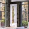 Шкаф со стеллажом Лайн цвет дуб крафт серый/фасады МДФ белый глянец Шкаф со стеллажом Лайн цвет дуб крафт серый/фасады МДФ белый глянец