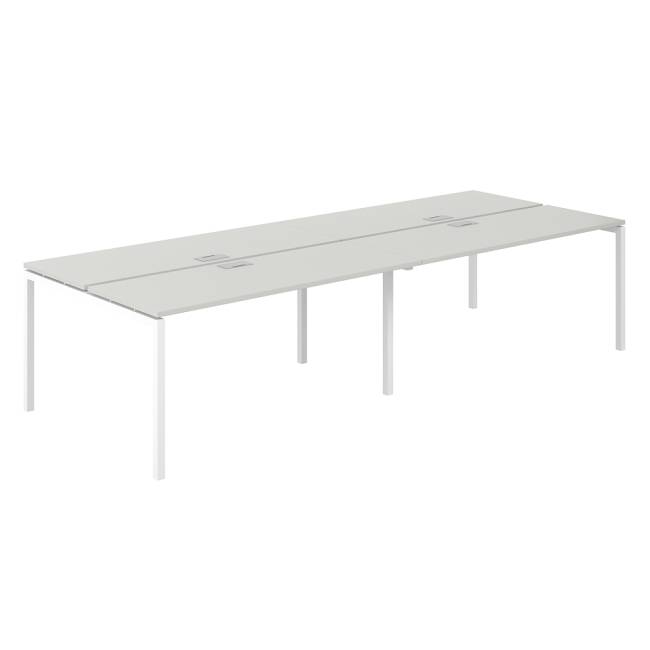 SG.253.SH.44.WH / Рабочая станция 3200х1238х750 / профиль: 40х40 белый; столешница: серый бархат