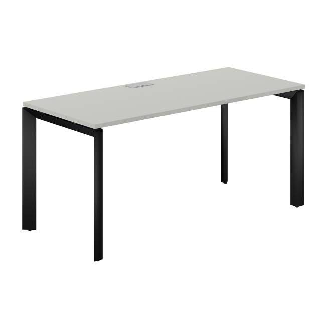 PR.206.SH.P59.BL / Стол 1600х700х750 / профиль: 59х59 черный столешница: серый бархат