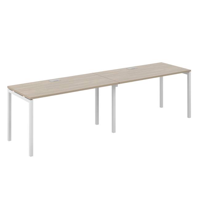 SG.229.OD.44.WH / Рабочая станция s-b-s 3200х800х750 / профиль: 40х40 белый; столешница: дуб темный