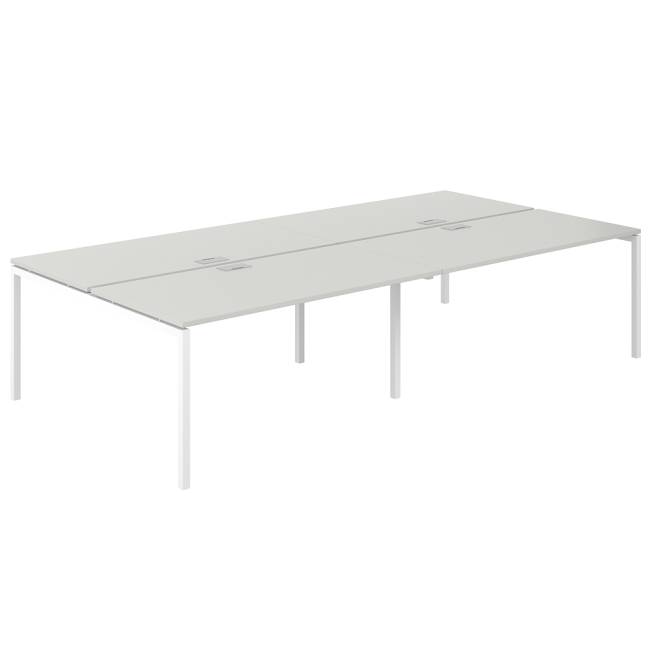 SG.259.SH.44.WH / Рабочая станция 3200х1638х750 / профиль: 40х40 белый; столешница: серый бархат