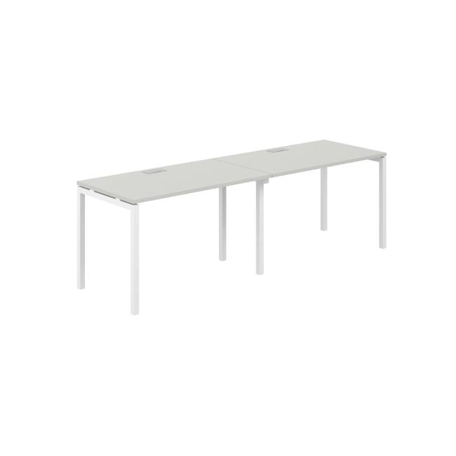 SG.222.SH.44.WH / Рабочая станция s-b-s 2400х700х750 / профиль: 40х40 белый; столешница: серый бархат