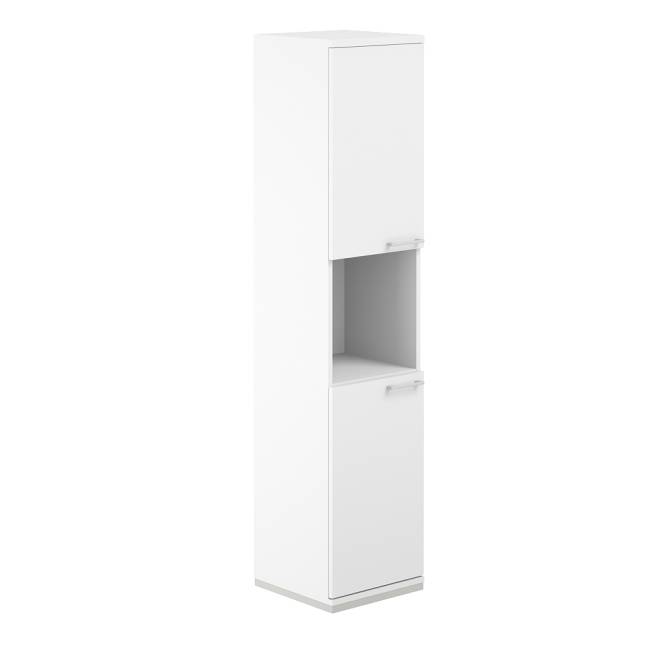 AG.219.WH.WH.WH.WH.L / Шкаф 5 ур. 400х400х1833 с нишей / корпус: белый, топ/дно: белый, фасады: белый