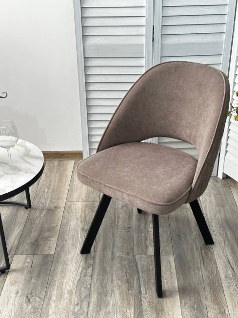 Стул ДУНА (DUNA) 360 град. поворот. B5 Капучино, велюр / черный каркас Стул ДУНА (DUNA) 360 град. поворот. B5 Капучино, велюр / черный каркас