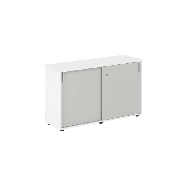 SG.701.WH.SH / Шкаф купе 1238х400х750 низкий, с замком / корпус: белый, фасады: серый бархат